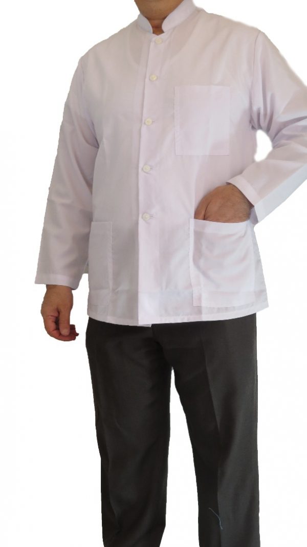 Sheykhi Boland 600x1069 - روپوش پزشکی یقه فرنچ کتی سه جیب
